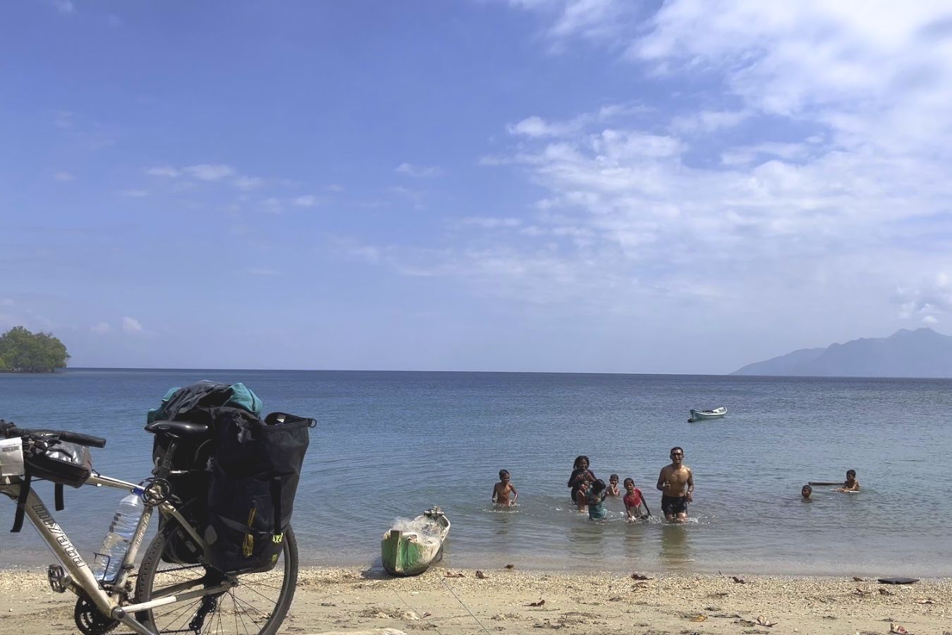 Cycling and swimming on the north coast of Flores